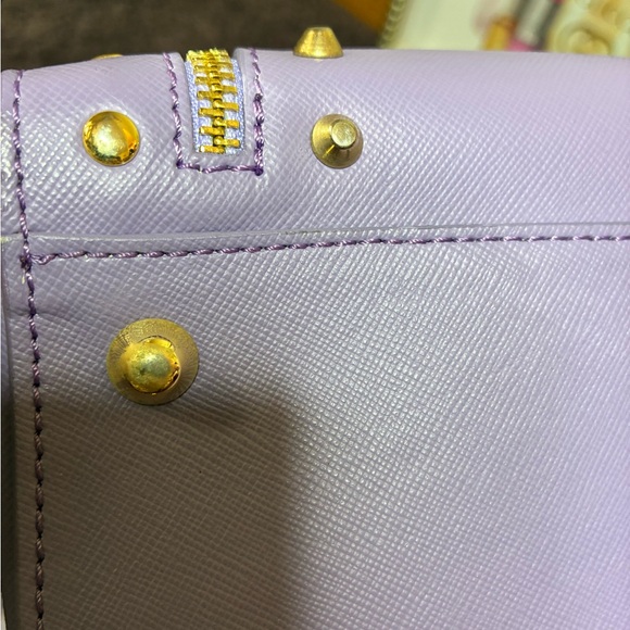 Purple Versus Versace Gold Studded Handbag w Detachable Strap Authenticated - Picture 10 of 10